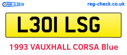 L301LSG are the vehicle registration plates.