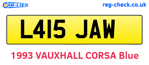 L415JAW are the vehicle registration plates.