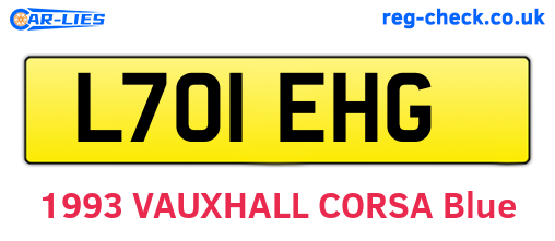 L701EHG are the vehicle registration plates.