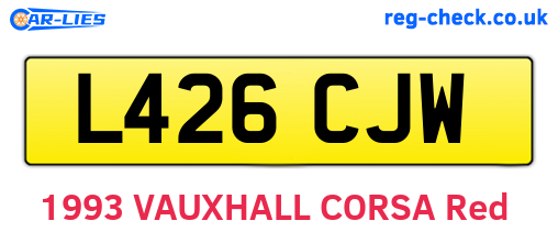 L426CJW are the vehicle registration plates.
