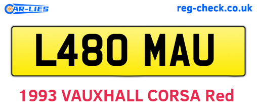 L480MAU are the vehicle registration plates.