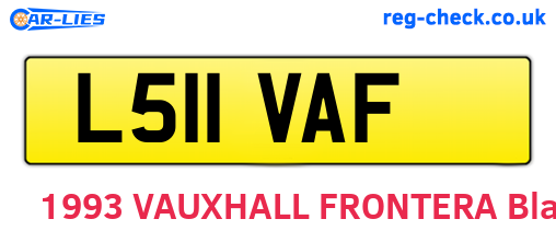 L511VAF are the vehicle registration plates.