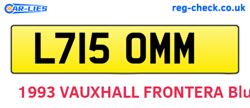L715OMM are the vehicle registration plates.