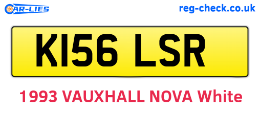 K156LSR are the vehicle registration plates.