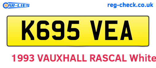 K695VEA are the vehicle registration plates.