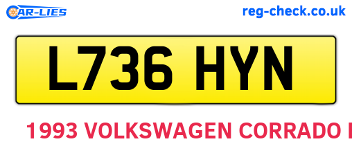 L736HYN are the vehicle registration plates.