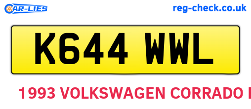 K644WWL are the vehicle registration plates.