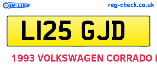L125GJD are the vehicle registration plates.