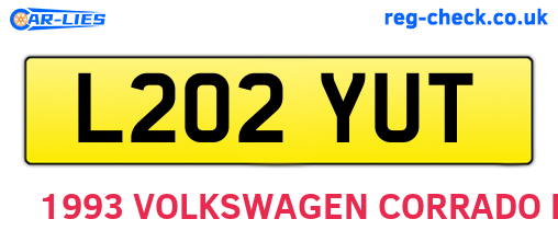 L202YUT are the vehicle registration plates.