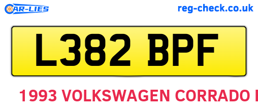 L382BPF are the vehicle registration plates.