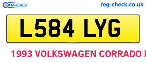 L584LYG are the vehicle registration plates.