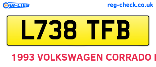 L738TFB are the vehicle registration plates.