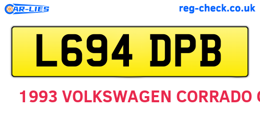 L694DPB are the vehicle registration plates.