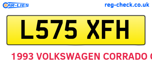 L575XFH are the vehicle registration plates.