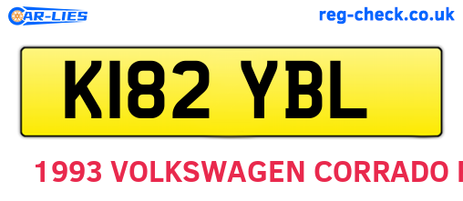 K182YBL are the vehicle registration plates.