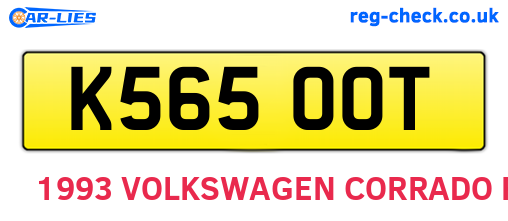 K565OOT are the vehicle registration plates.