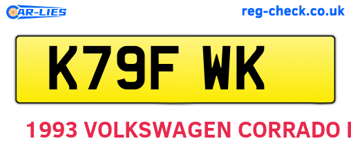 K79FWK are the vehicle registration plates.
