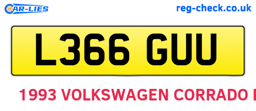 L366GUU are the vehicle registration plates.