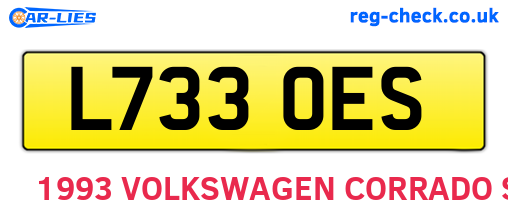 L733OES are the vehicle registration plates.