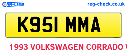 K951MMA are the vehicle registration plates.