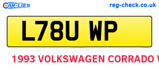 L78UWP are the vehicle registration plates.