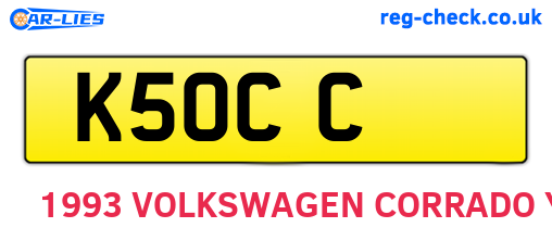 K5OCC are the vehicle registration plates.
