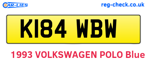 K184WBW are the vehicle registration plates.