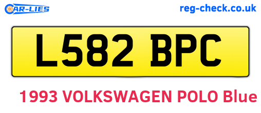 L582BPC are the vehicle registration plates.