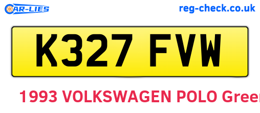 K327FVW are the vehicle registration plates.
