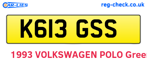 K613GSS are the vehicle registration plates.