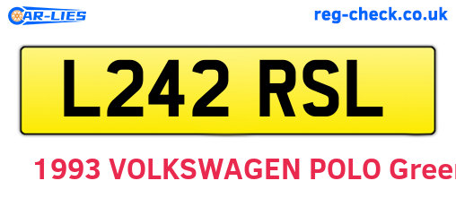 L242RSL are the vehicle registration plates.