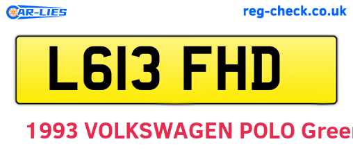 L613FHD are the vehicle registration plates.