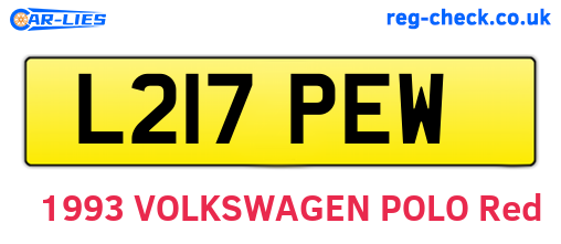 L217PEW are the vehicle registration plates.