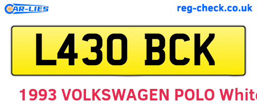 L430BCK are the vehicle registration plates.