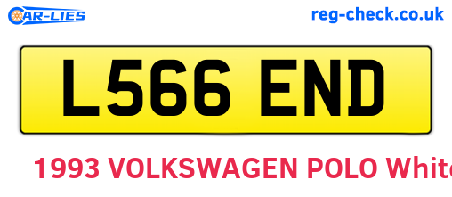 L566END are the vehicle registration plates.