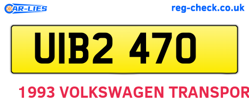 UIB2470 are the vehicle registration plates.