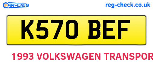 K570BEF are the vehicle registration plates.