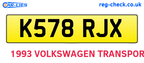 K578RJX are the vehicle registration plates.