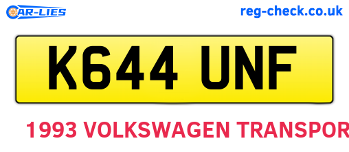 K644UNF are the vehicle registration plates.