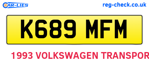 K689MFM are the vehicle registration plates.