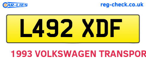 L492XDF are the vehicle registration plates.