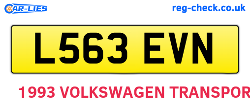 L563EVN are the vehicle registration plates.
