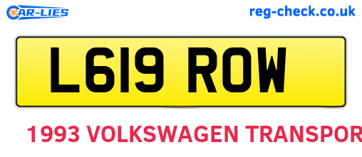 L619ROW are the vehicle registration plates.