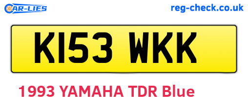K153WKK are the vehicle registration plates.
