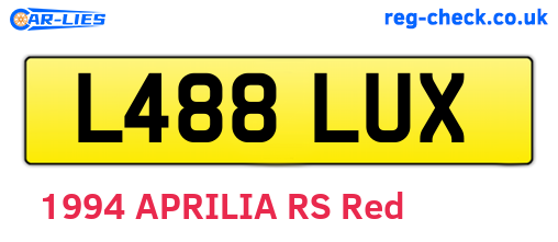 L488LUX are the vehicle registration plates.