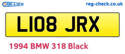 L108JRX are the vehicle registration plates.