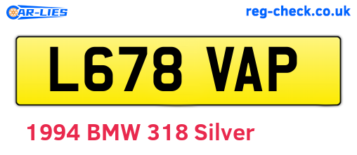 L678VAP are the vehicle registration plates.