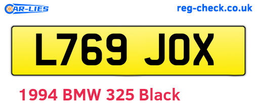 L769JOX are the vehicle registration plates.