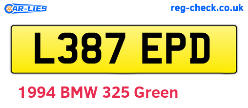 L387EPD are the vehicle registration plates.