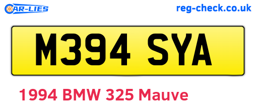 M394SYA are the vehicle registration plates.